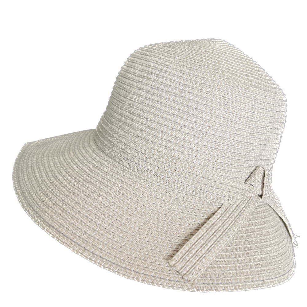 Parkhurst Sun Hat Wide 3" Brim Adjustable Drawstring Inside Off White Paper